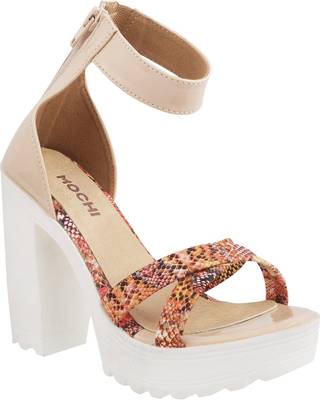 Mochi Women 20,Beige Heels
