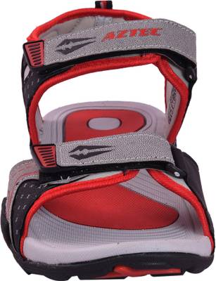 Aztec Men Grey, Red Sandals