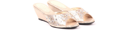 

Adorn Women Golden Wedges
