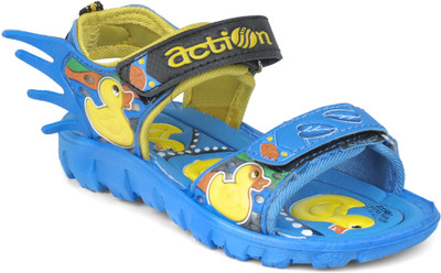 

Action Shoes Boys Sports Sandals, Blue-yellow