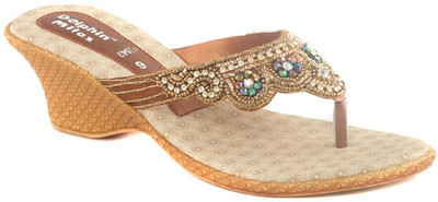 

Dolphin Miles Women Gold Wedges