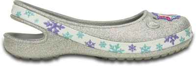 Crocs Girls Flats(Silver, Black