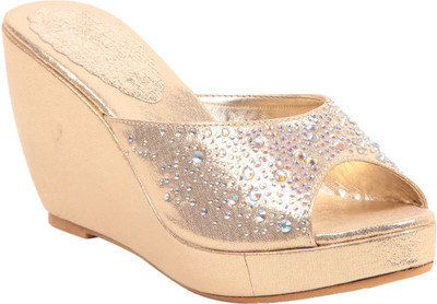 

Adorn Women Golden Wedges