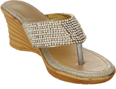 Bare Soles Women Gold Wedges