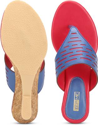 Yepme Women Blue &amp; Red Heels