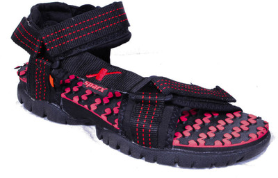 Sparx black red best sale sandals