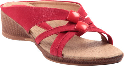 

Adorn Women Red, Brown Wedges