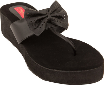 

Footrendz Women Black Wedges