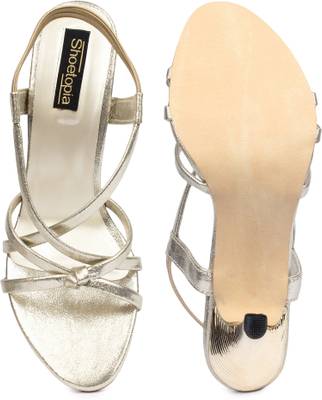 Shoetopia Women Golden Heels