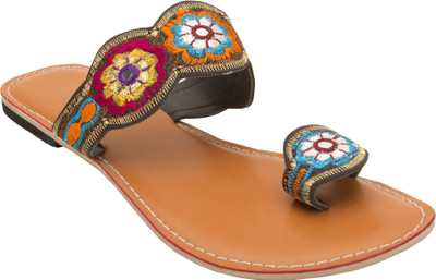 

Footrendz Women Brown::Maroon; yellow; blue; orange Flats