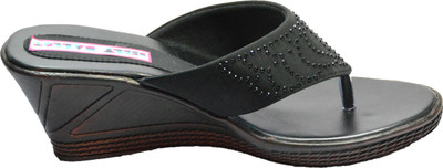 Belly Ballot Women Black Wedges