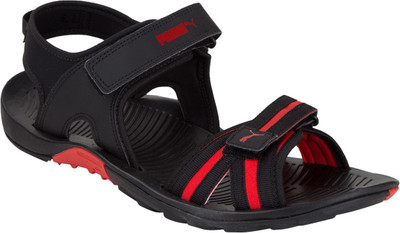 

Puma Men Black and High Risk Red Sandals