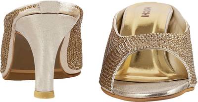 Mochi Women 15,Gold Heels