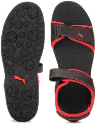 Puma Men Puma Black-High Risk Red Sports Sandals