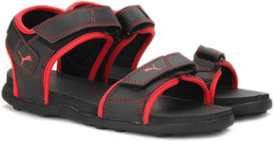 Puma Men Puma Black-High Risk Red Sports Sandals