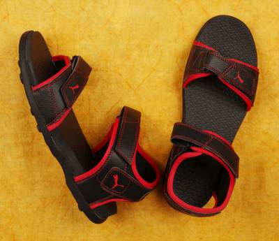 Puma Men Puma Black-High Risk Red Sports Sandals