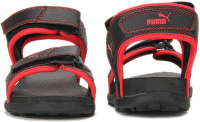 Puma Men Puma Black-High Risk Red Sports Sandals