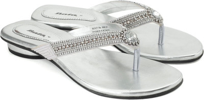 

Bata Women Silver Flats