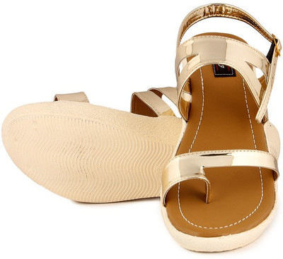 

Feather Leather Women Gold Wedges