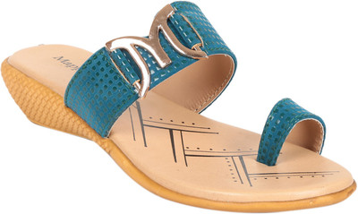 

Adorn Women Blue and Beige Wedges
