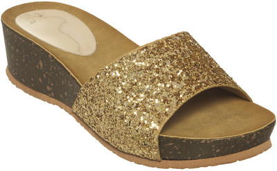 

Flat n Heels Women Gold Wedges