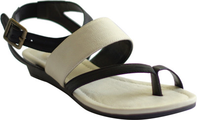 

Kanabis Women White and Black Flats