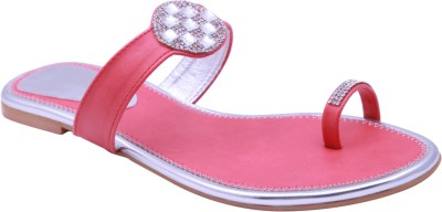 

Adorn Women Red and Silver Flats