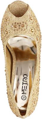 Metro Women 15,Gold Heels