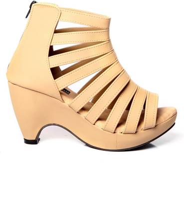 Trilokani Women Cream Heels