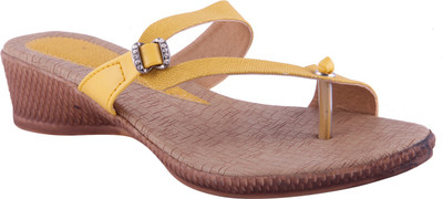 

Adorn Women Yellow and Brown Wedges