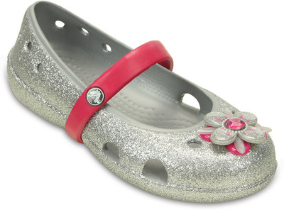 

Crocs Girls Sports Sandals(Silver, Black