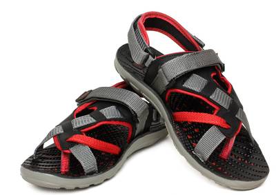 Walkline Men Black Sports Sandals