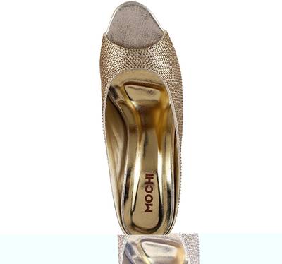 Mochi Women 15,Gold Heels