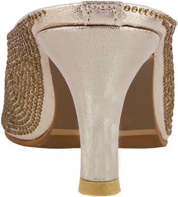 Mochi Women 15,Gold Heels