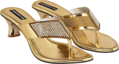 

ABJ Fashion Women Gold Heels