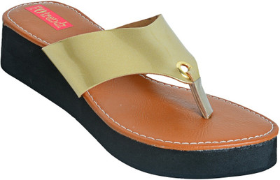 

Footrendz Women Golden Wedges