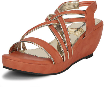 

Bellafoz Women ORANGE Wedges