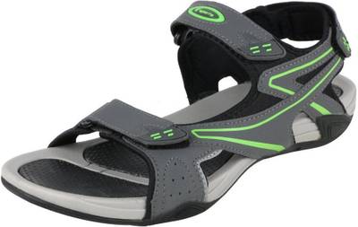 Fsports Men Dark Grey Fluorescent Green Sandals