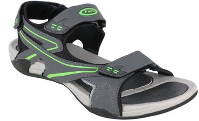 Fsports Men Dark Grey Fluorescent Green Sandals