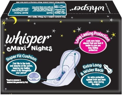 Whisper Maxi Night Extra Heavy Flow Xl Sanitary Pad(Pack of 7)