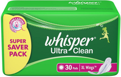 

Whisper Ultra Clean - Xl Wings 30 Pads Pack Sanitary Pad(Pack of 30)