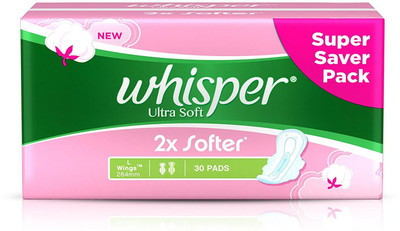 

Whisper Ultra Soft - L Wings Sanitary Pad(Pack of 30)