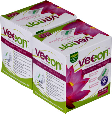 

Veeon 100% Cotton Napkins 10 Pcs Each Sanitary Pad(Pack of 2)