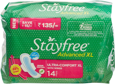 

Stayfree Advance XL Sanitary Pad(Pack of 14)