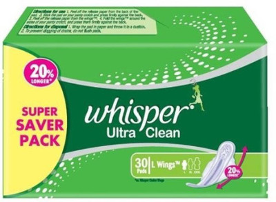 

Whisper Ultra Clean Wings Sanitary Pad(Pack of 30)