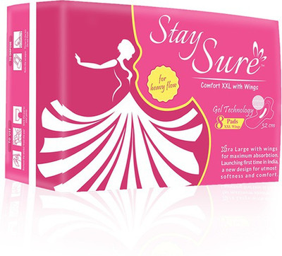 

Staysure Comfort 32cm Maxi with Wings Sanitary Pad(Pack of 8)