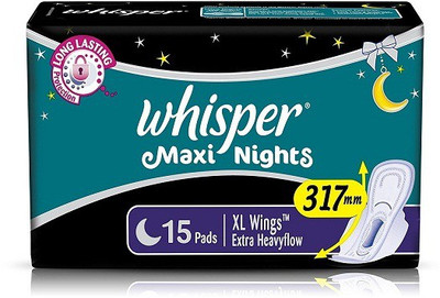

Whisper Ultra nights heavy flow Sanitary Pad(Pack of 15)