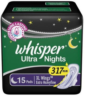 

Whisper Ultra Nights Sanitary Pad(Pack of 15)