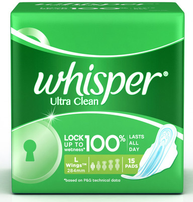 Whisper Ultra Clean XL Wings Sanitary Pad(Pack of 15) Whisper Ultra Clean XL Wings Sanitary Pad(Pack of 15)