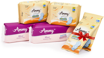 

Ammy Set Of 4 Ultra Thin XXl Pads will get 4 pads free Sanitary Pad(Pack of 6)